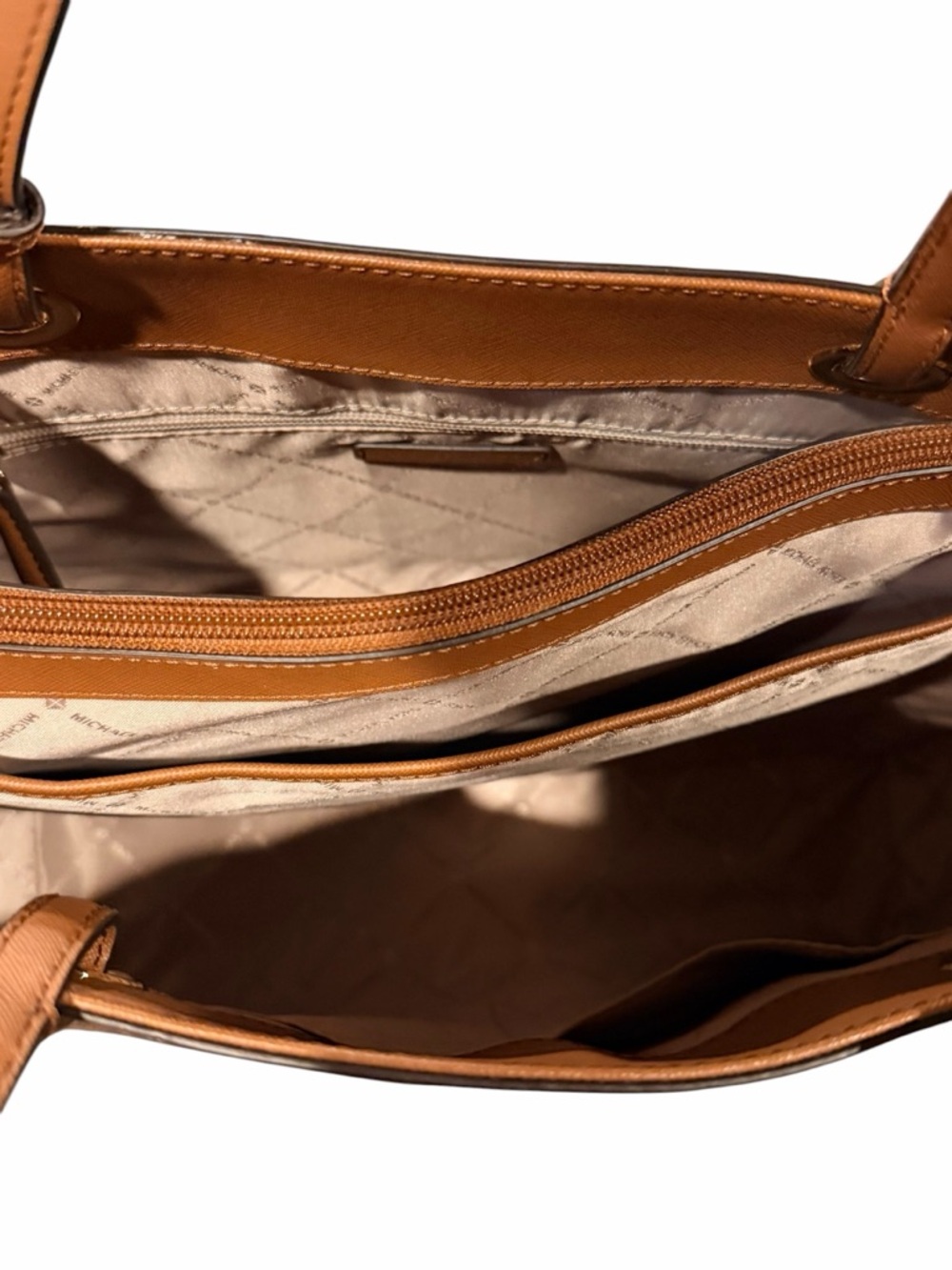 Michael Kors Jet Set Brown Monogram Coated Canvas Tote Bag - Picture 8 of 14